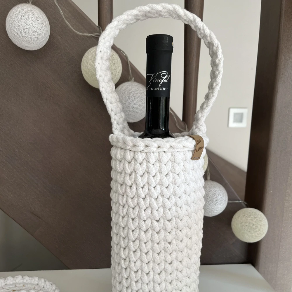 Dárková sada - taška na víno a podšálky (různé barvy)