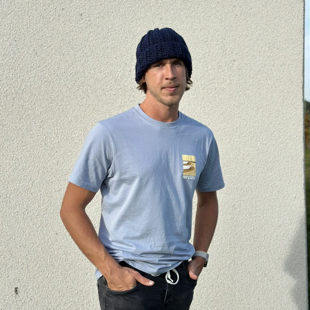 Pánská zimní čepice modro-černá