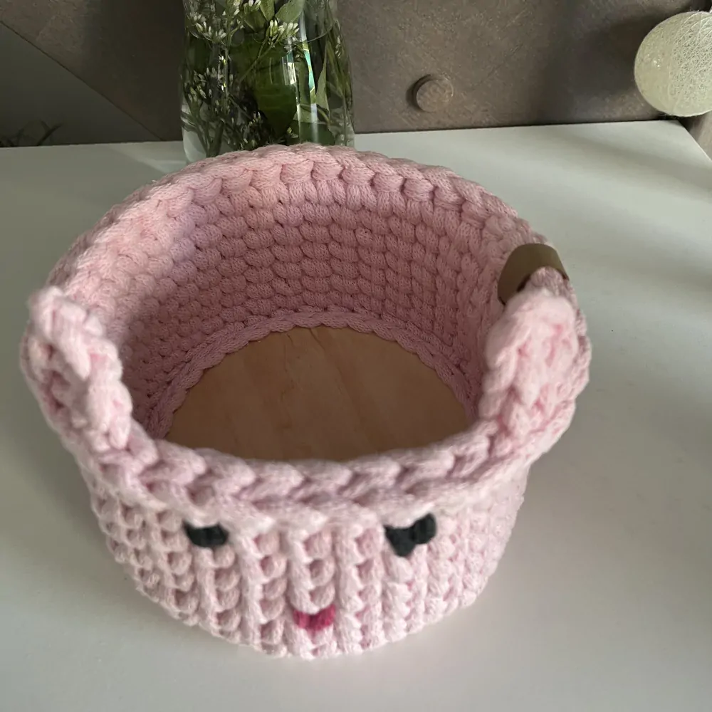 Dětský košík růžová kočička