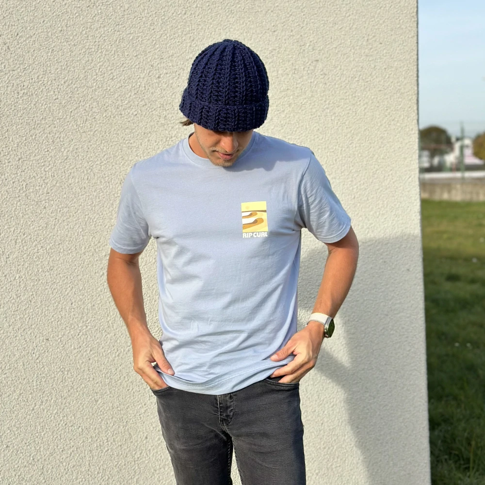 Pánská zimní čepice modro-černá