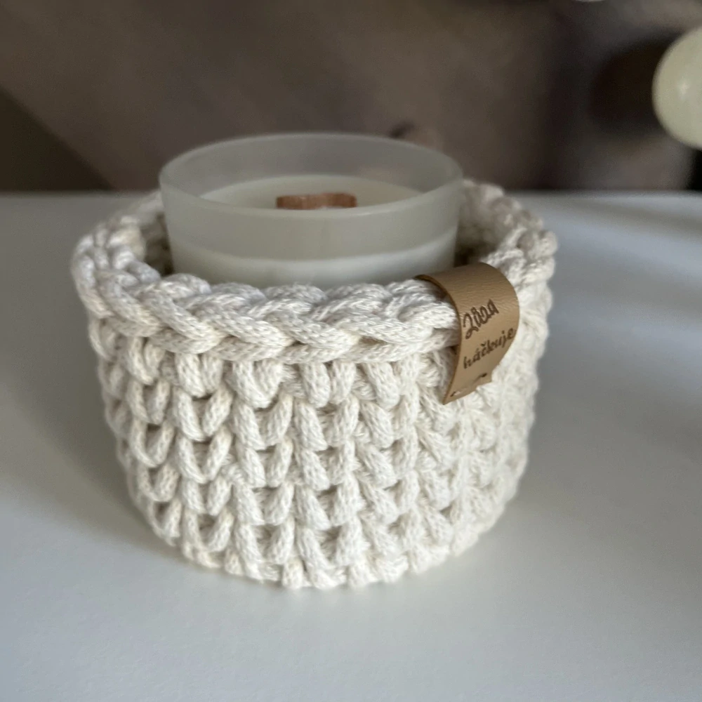 Olivová sada - obal na kapesníky a svícen s přírodní svíčkou