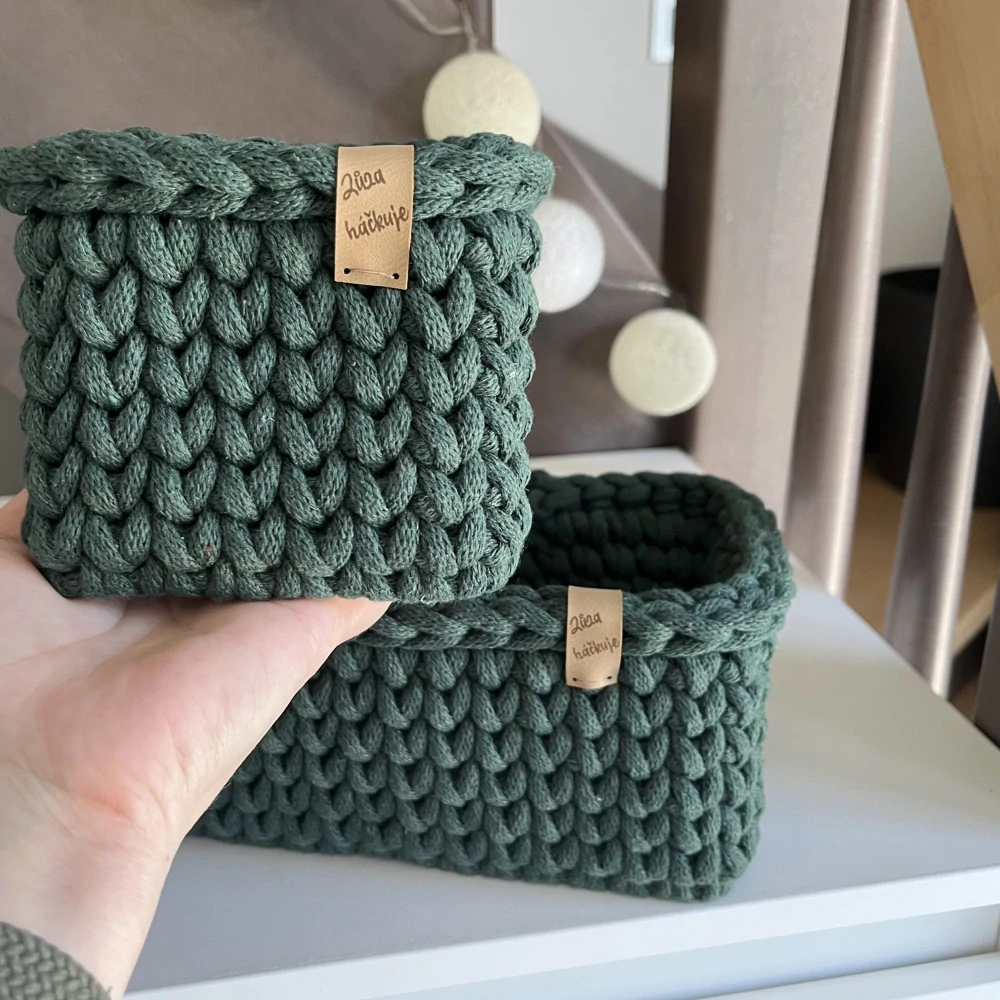 Sada košíků - tmavě zelené