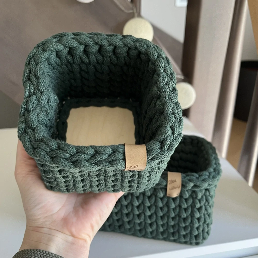 Sada košíků - tmavě zelené