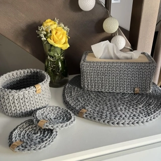 Středně šedé podšálky